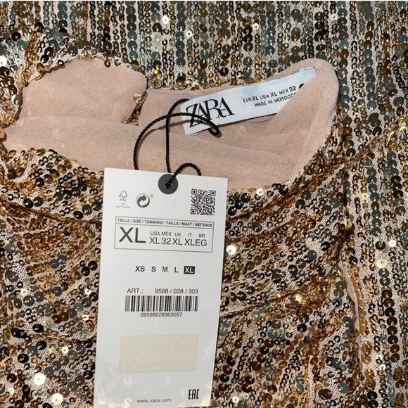 Zara Gold Sequin Halter Mini Dress - Picture 16 of 16